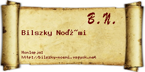 Bilszky Noémi névjegykártya